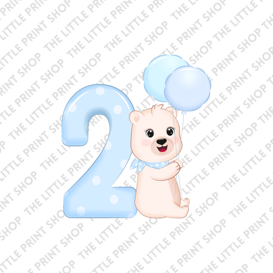 Birthday Bear - 2 - UV DTF 3 inch Decal