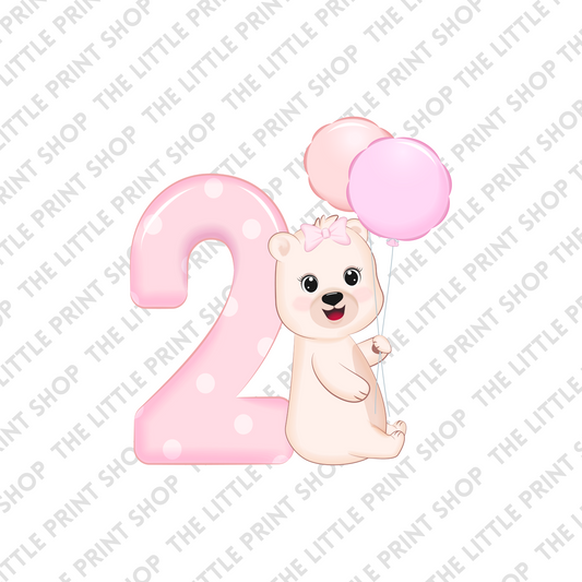 Birthday Bear - 2 - UV DTF 3 inch Decal