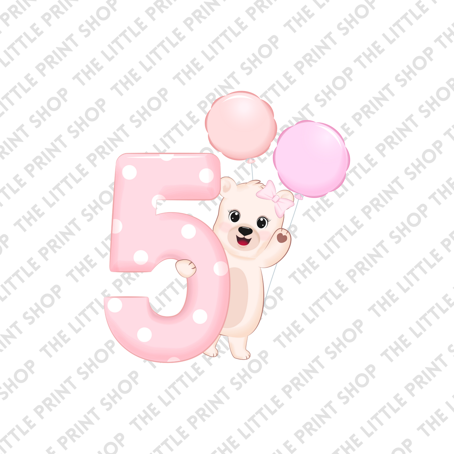 Birthday Bear - 5- UV DTF 3 inch Decal