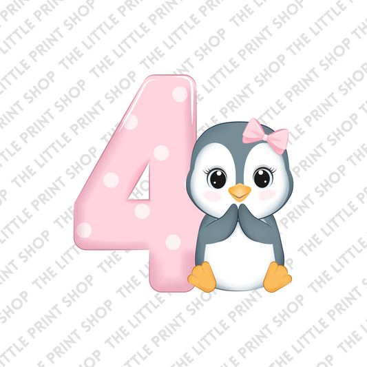 Birthday Penguin - 4 - UV DTF 3 inch Decal