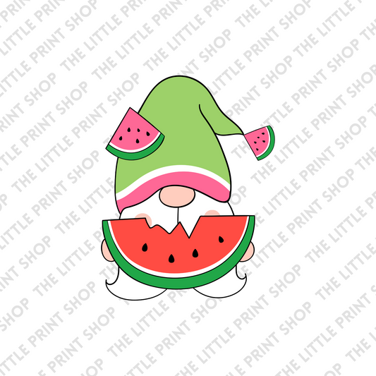 Watermelon Gnome - UV DTF 3 inch Decal