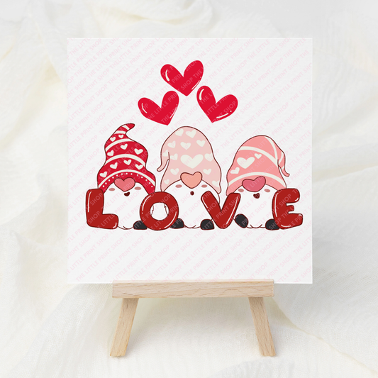 Gnome Love Trio - UV DTF 3 inch Decal