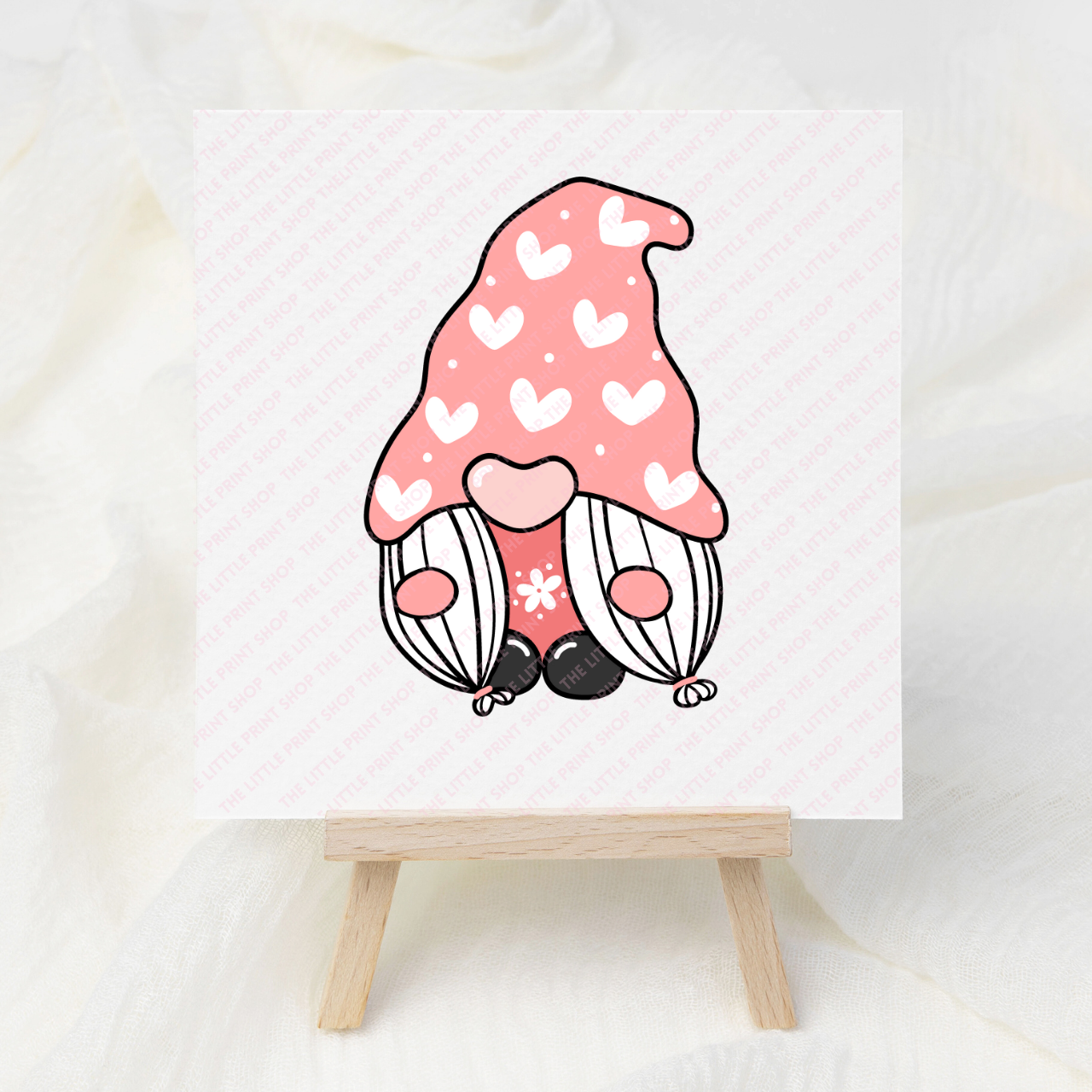 Pretty In Pink Gnome Hearts - UV DTF 3 inch Decal