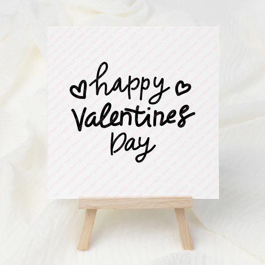Happy Valentines Day Black Text - UV DTF 3 inch Decal