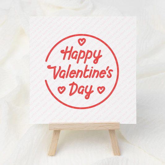 Happy V Day Red Text - UV DTF 3 inch Decal