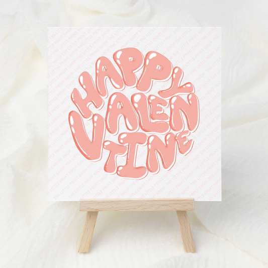 Happy V Day Bubble Text - UV DTF 3 inch Decal