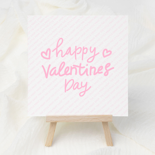 Happy Valentines Day Pink Text - UV DTF 3 inch Decal