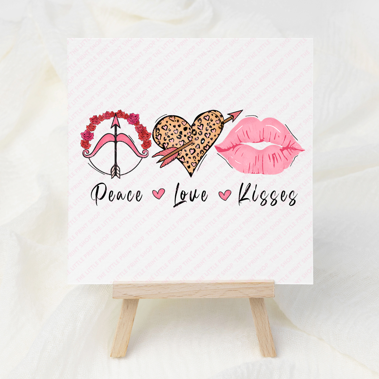 Peace . Love . Kisses - UV DTF 3 inch Decal