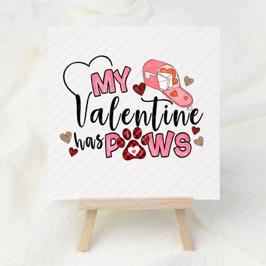 Valentines Paws - UV DTF 3 inch Decal