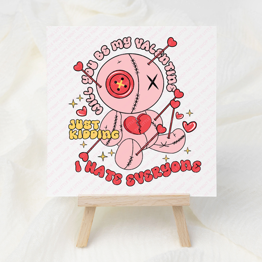 Valentine Bear - UV DTF 3 inch Decals