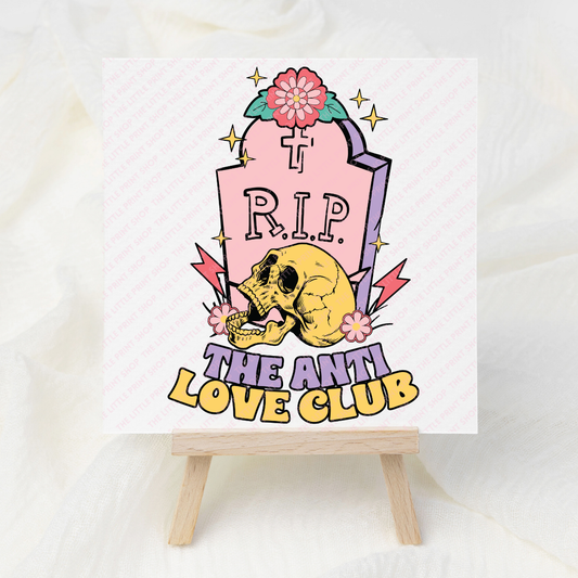 The Anti Love Club - UV DTF 3 inch Decals