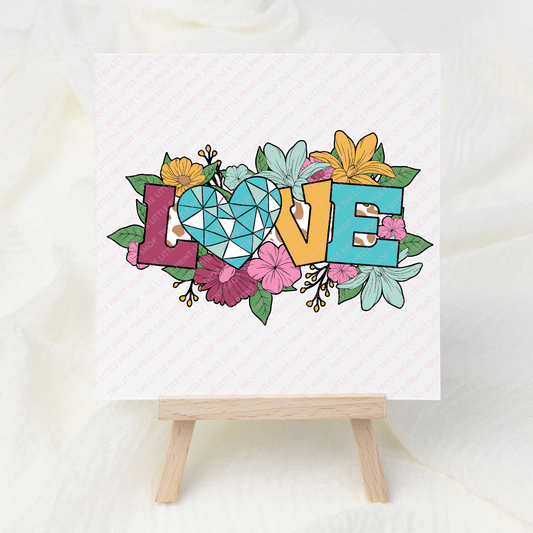 Love Flowers - UV DTF 3 inch Decals