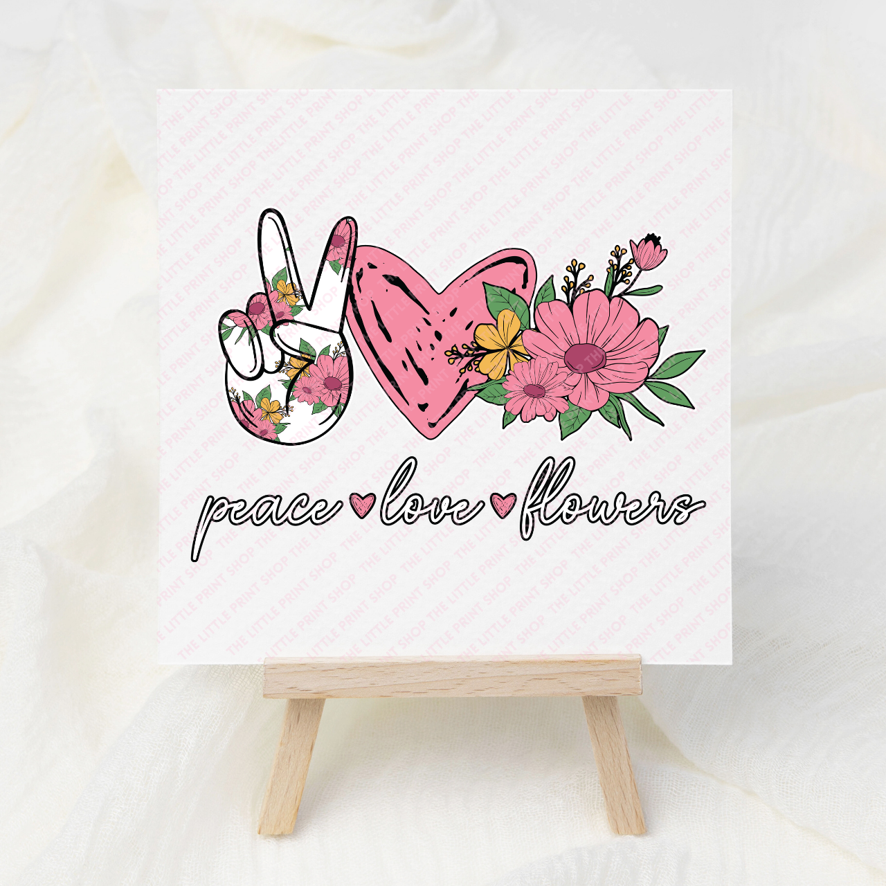 Peace Love Flowers - UV DTF 3 inch Decals