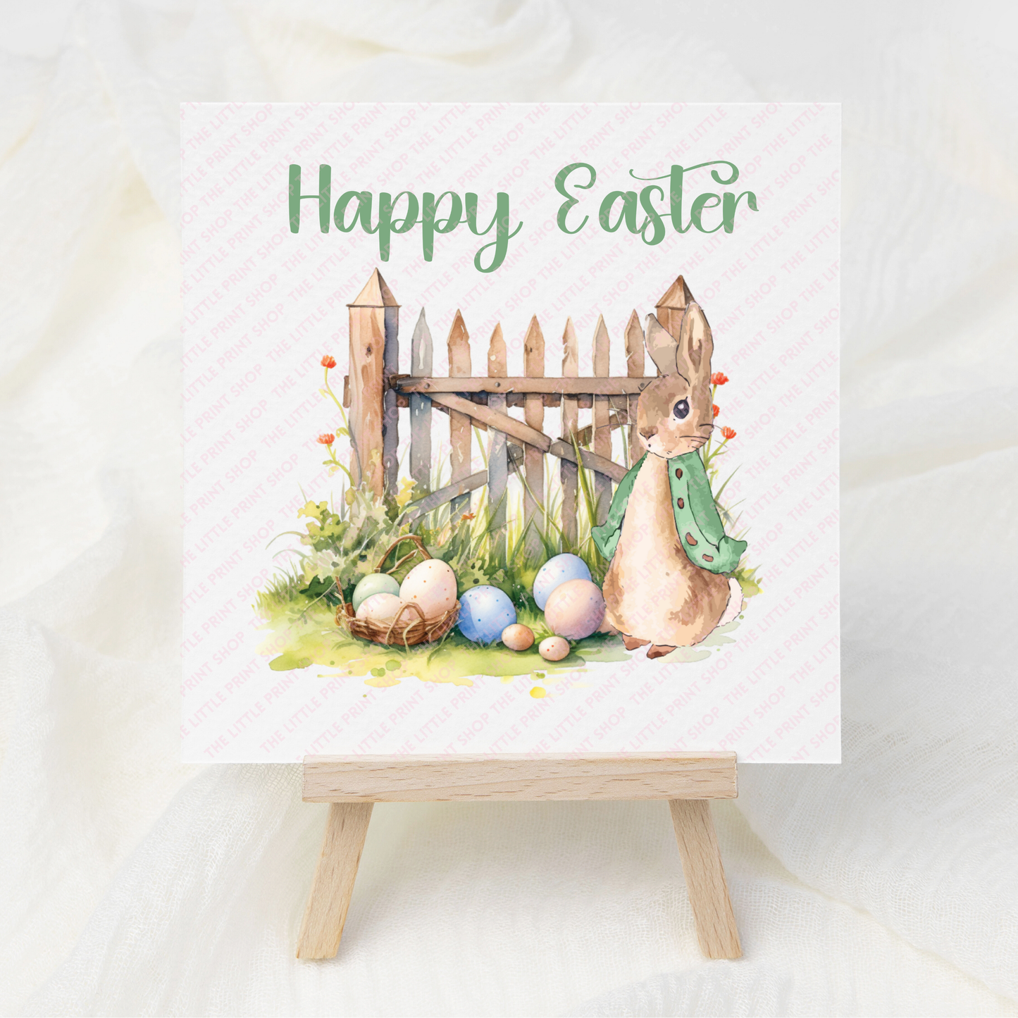 Happy Easter Bunny Gate - Green - UV DTF 3 inch Decal