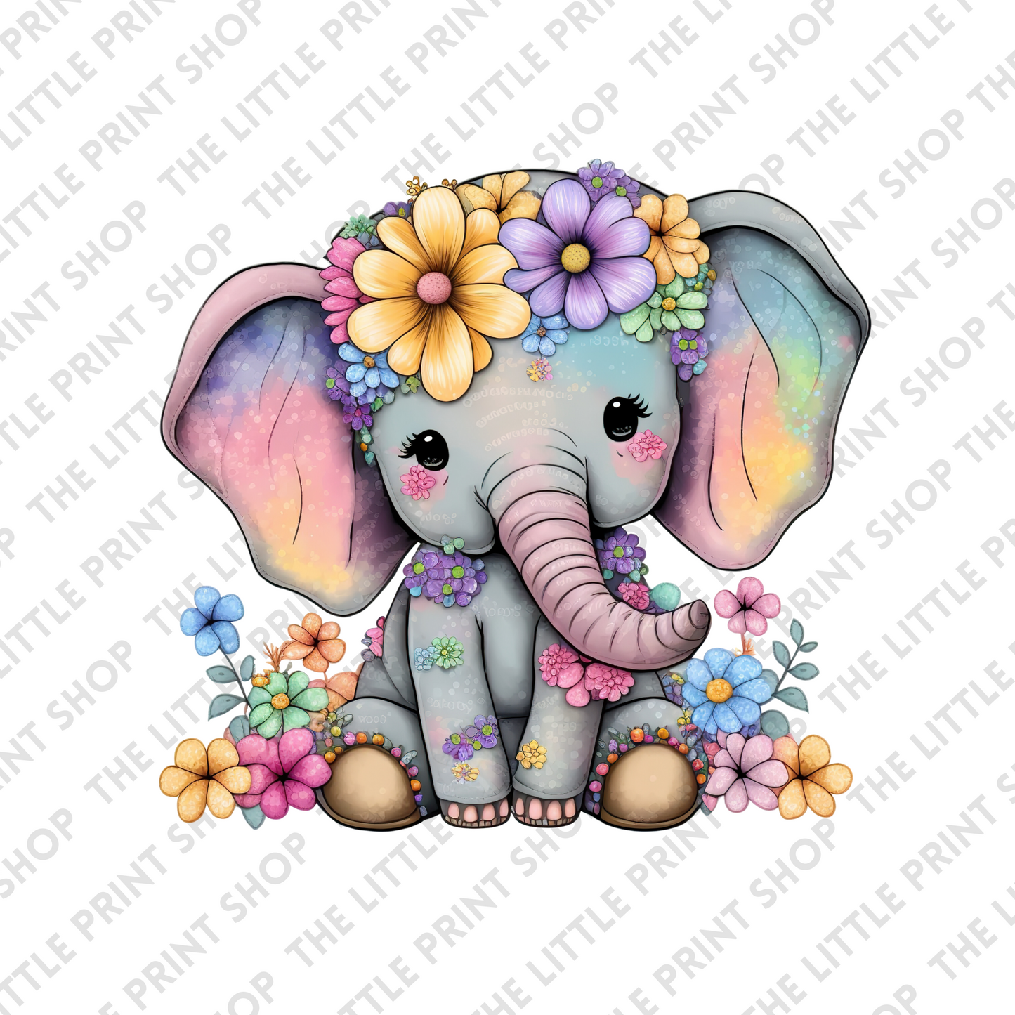 Floral Elephant - UV DTF 3 inch Decals