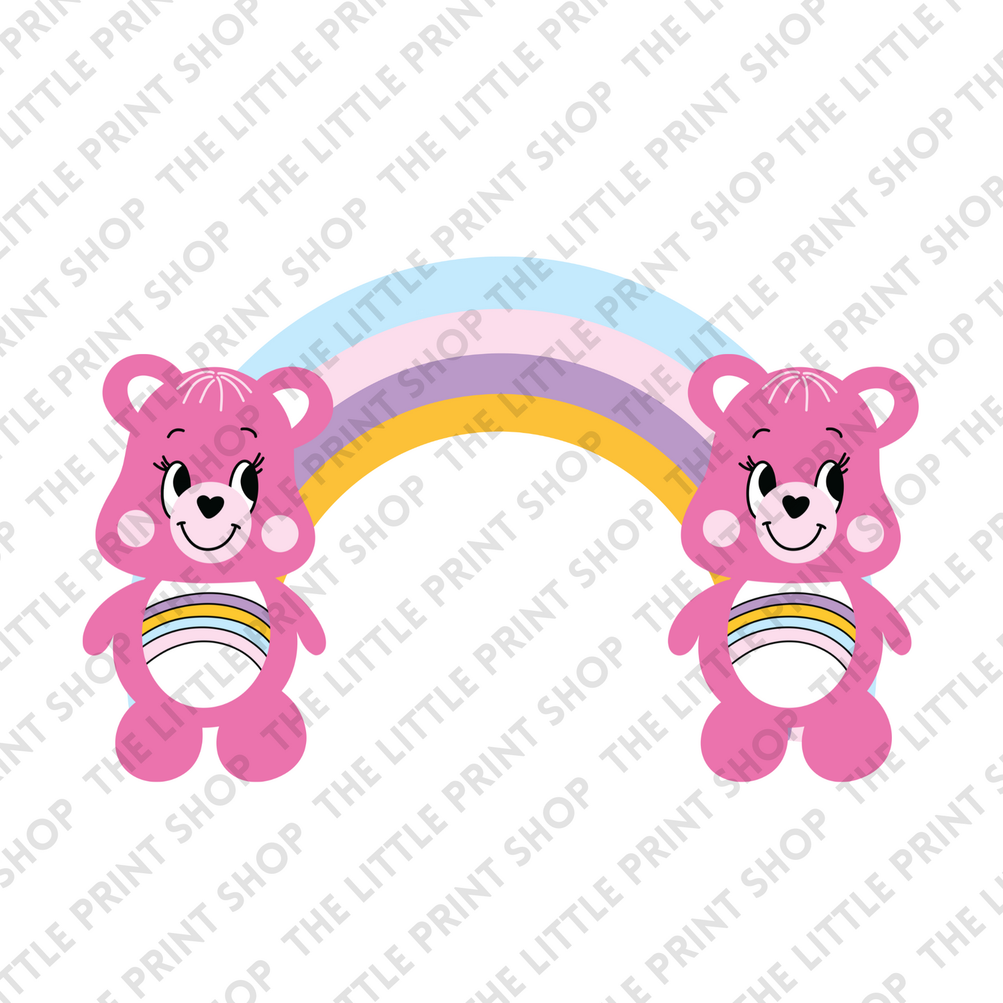 Rainbow Pink Bear - UV DTF 3 inch Decals