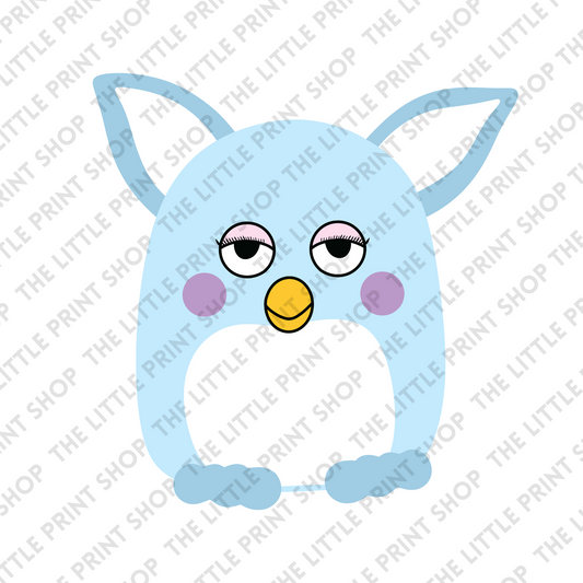 Blue Furby - UV DTF 3 inch Decals