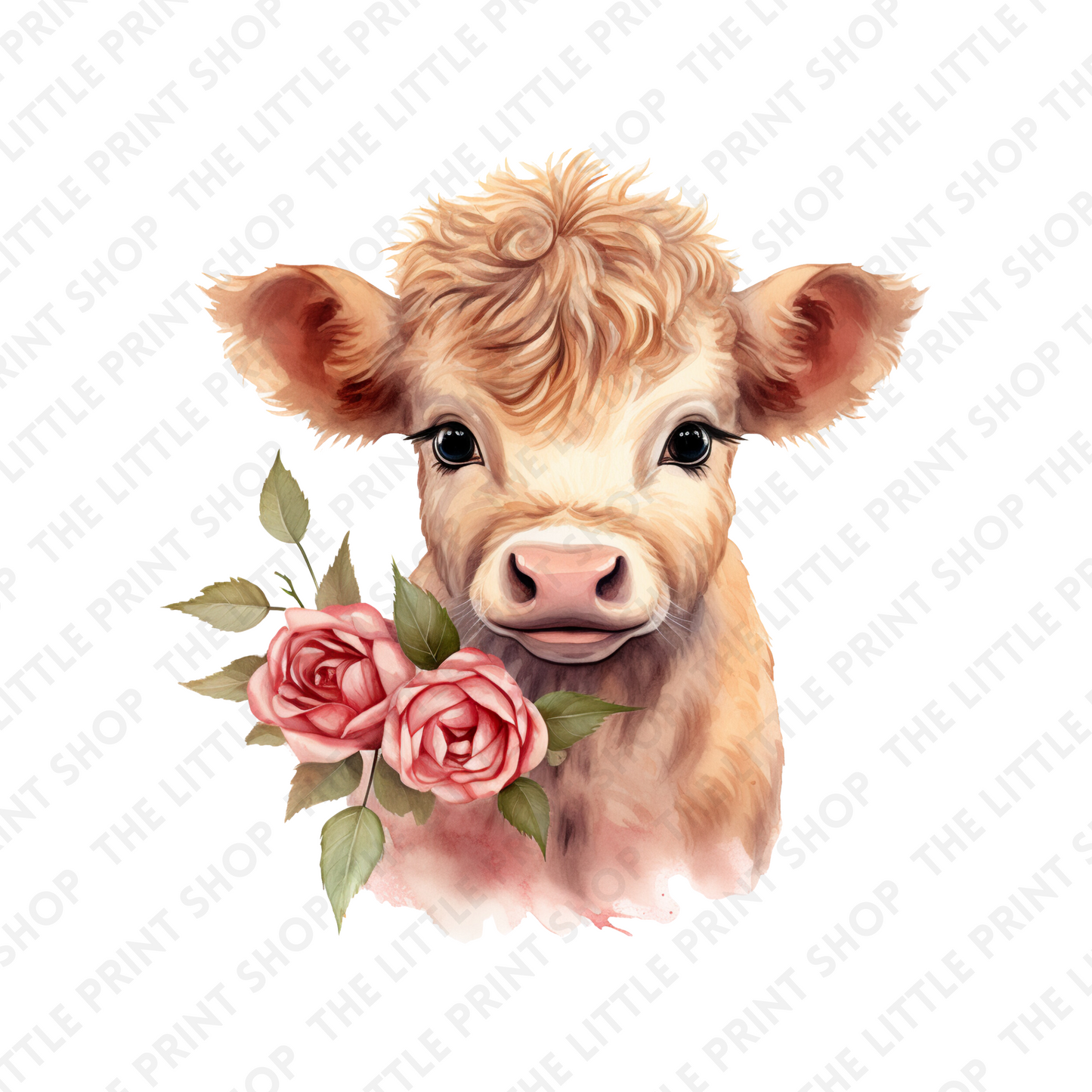 Floral Highland Cow - UV DTF 3 inch Decals