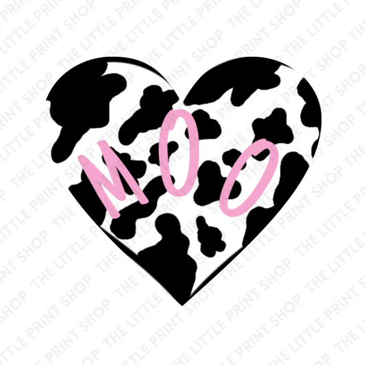 Moo Heart - UV DTF 3 inch Decals