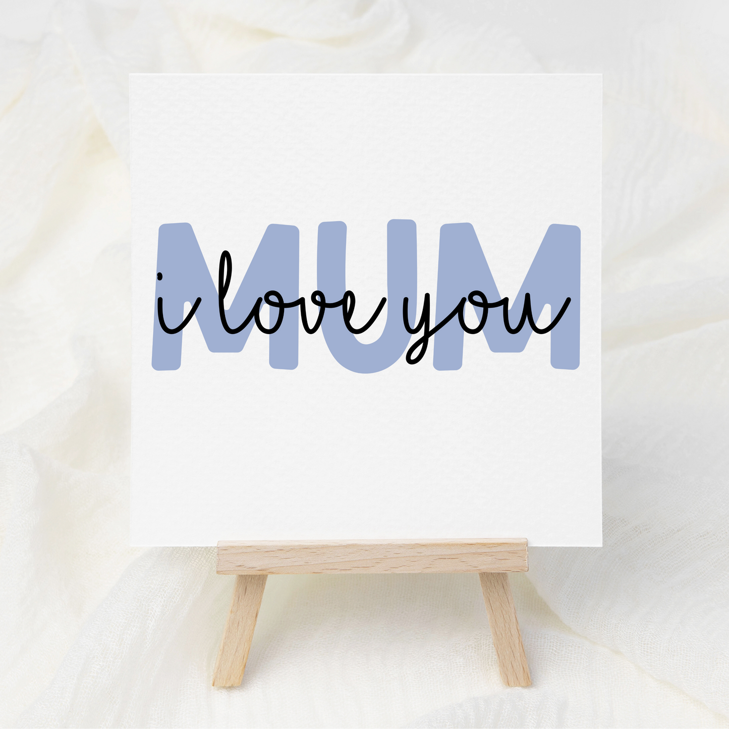 MUM - I Love You - Blue - UV DTF 3 inch Decals