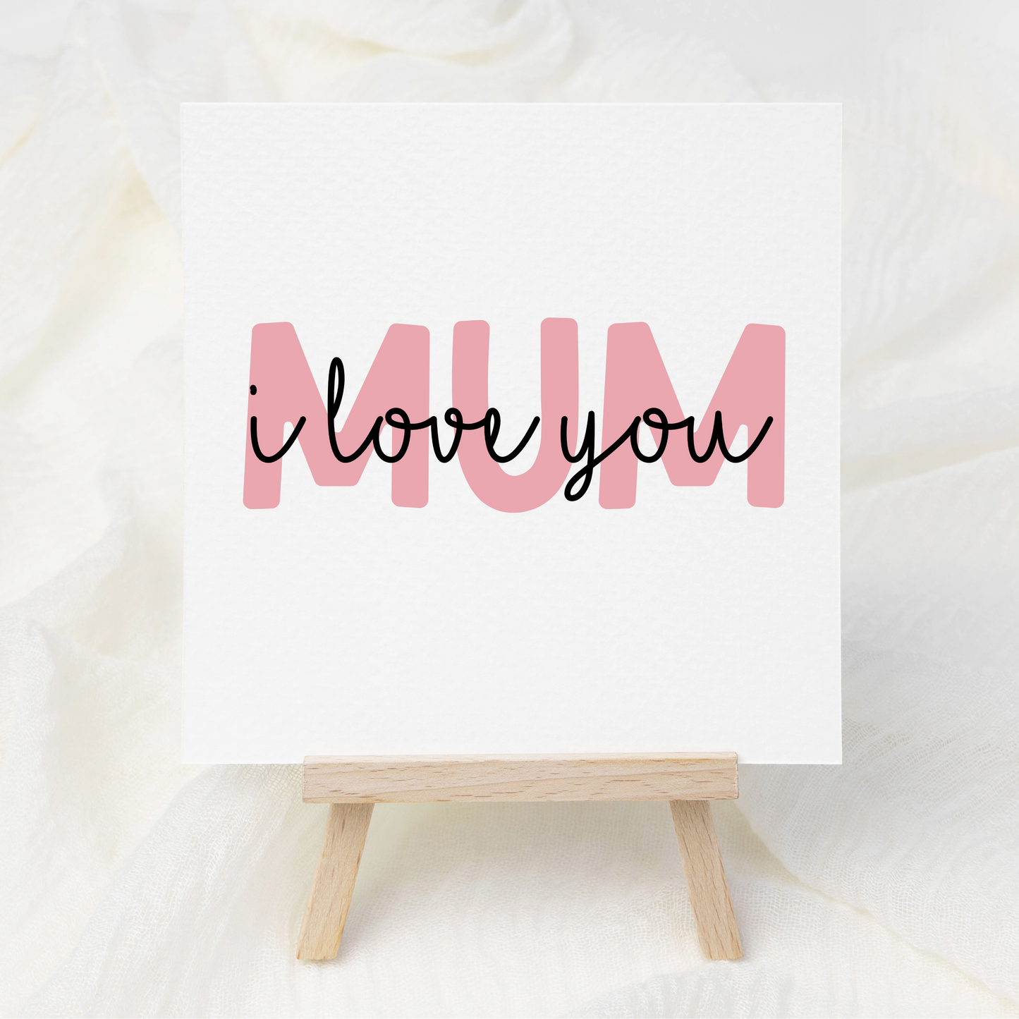 MUM - I Love You - Pink - UV DTF 3 inch Decals