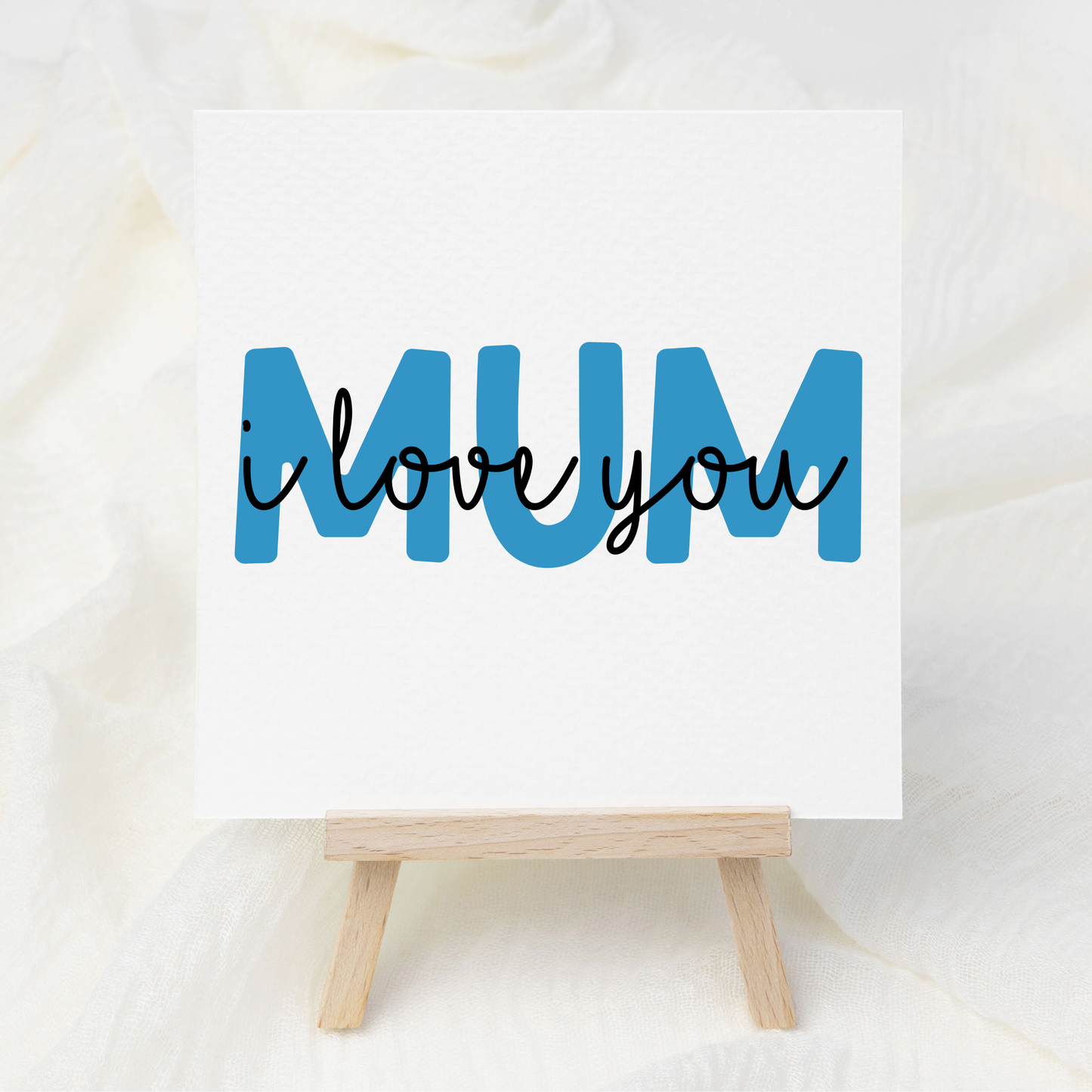 MUM - I Love You - Ocean Blue - UV DTF 3 inch Decals