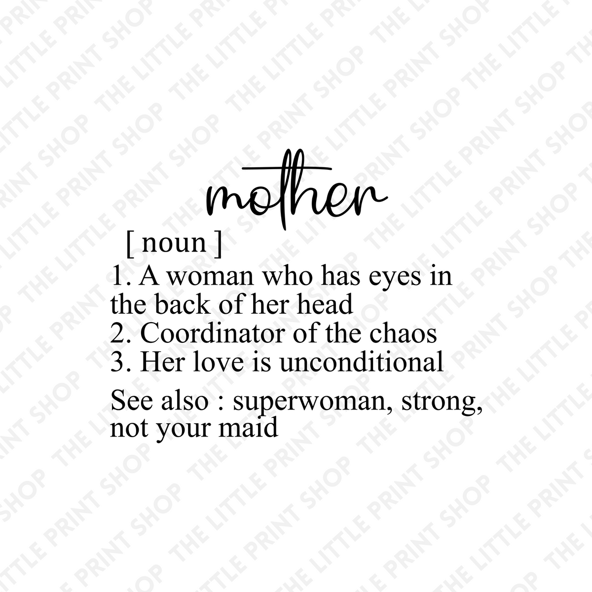 Mother Definition - UV DTF 3 inch Decals – Little Print Shop