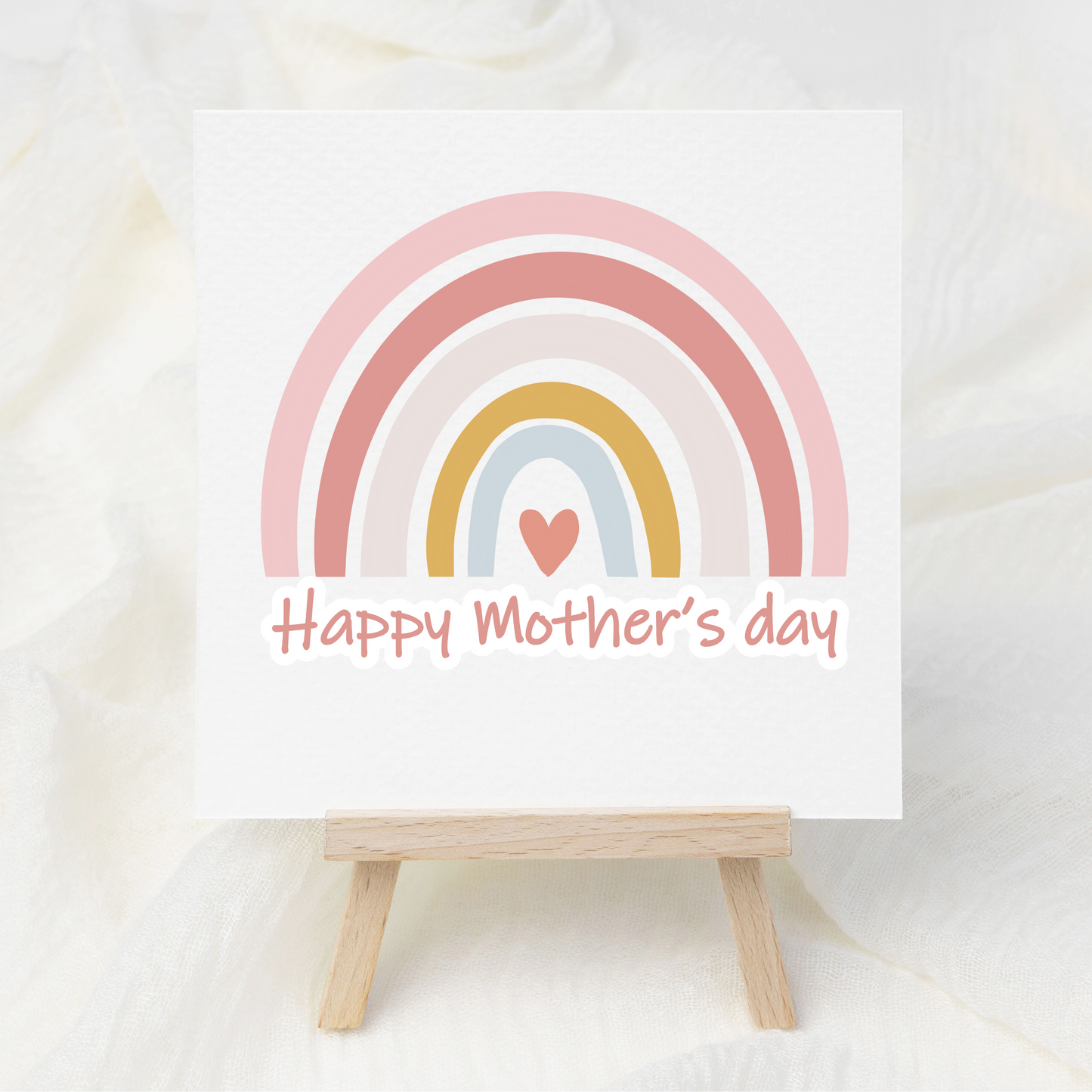 Happy Mother's Day Peach Rainbow - UV DTF 3 inch Decals