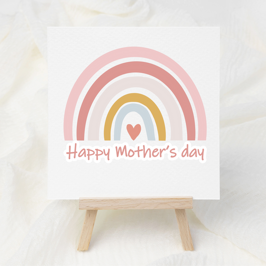 Happy Mother's Day Peach Rainbow - UV DTF 3 inch Decals