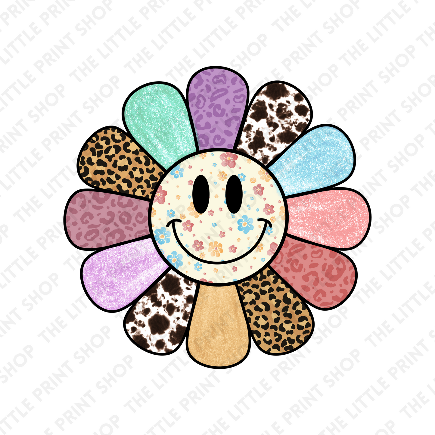 Smiley Face Flower - UV DTF 3 inch Decals