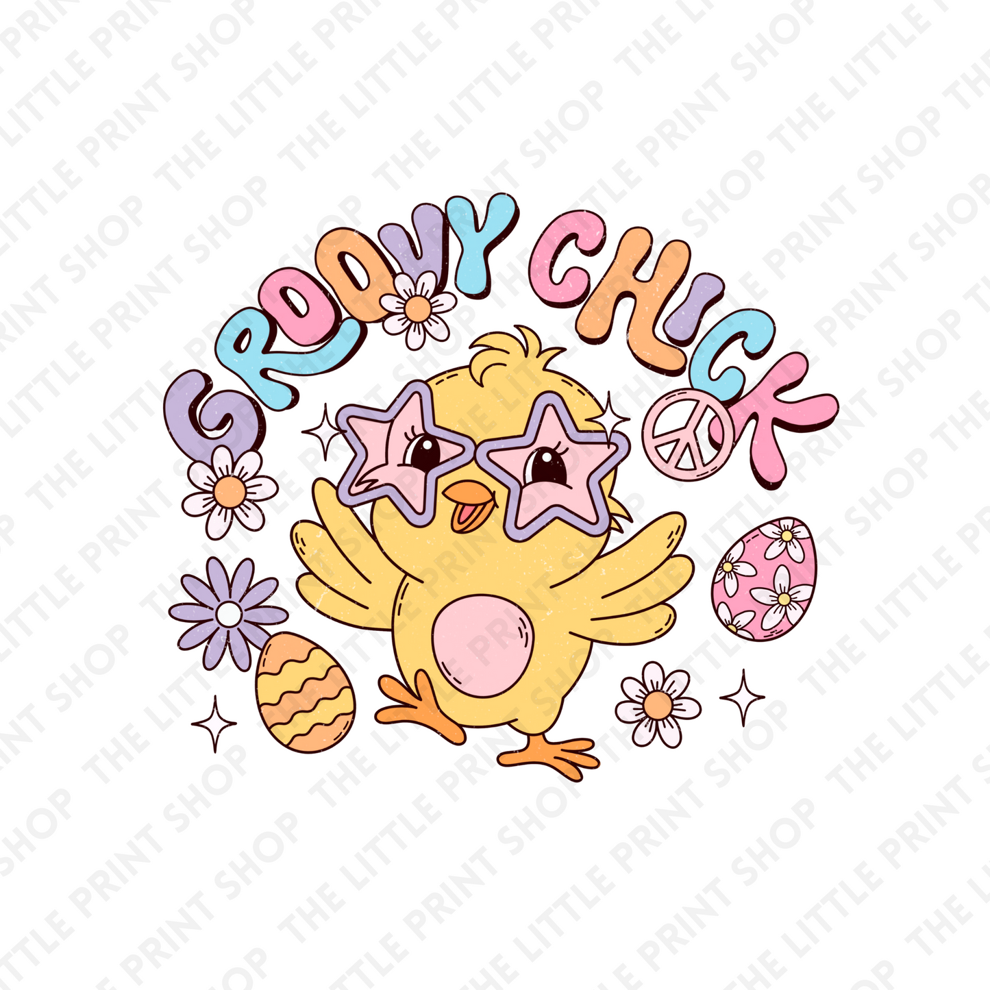 Groovy Chick - UV DTF 3 inch Decals – Little Print Shop