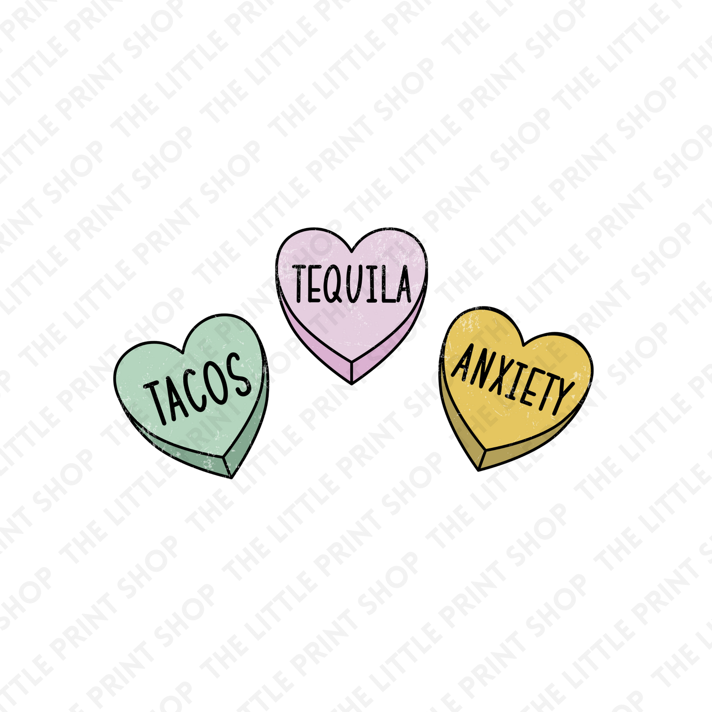 Tequila Tacos Anxiety  - UV DTF 3 inch Decals