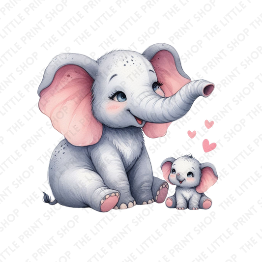 Elephant Pair - UV DTF 3 inch Decals