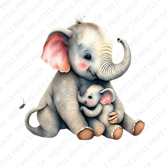 Elephant Cuddles - UV DTF 3 inch Decals