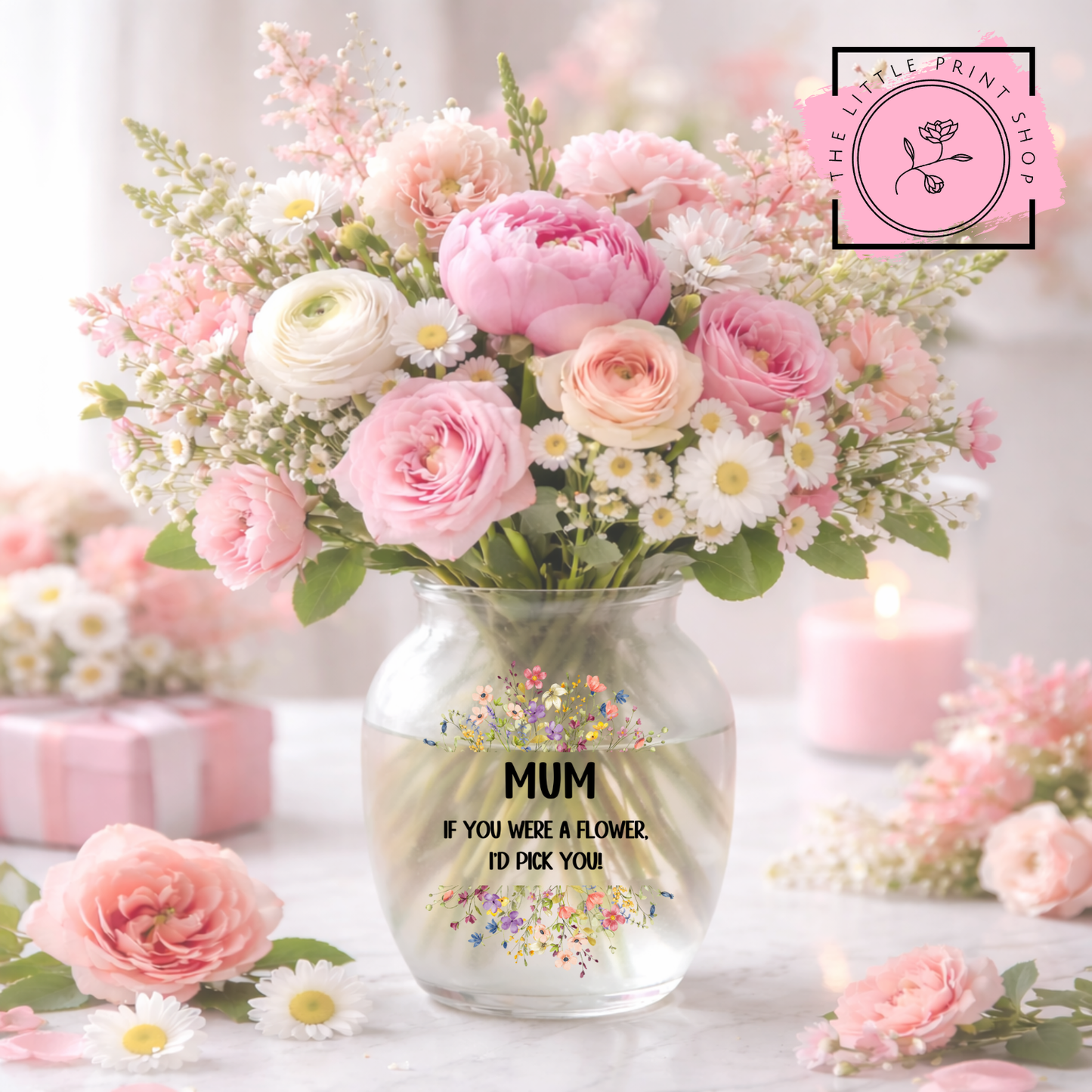If You Were A Flower - Mum - UV DTF 4 inch Decals