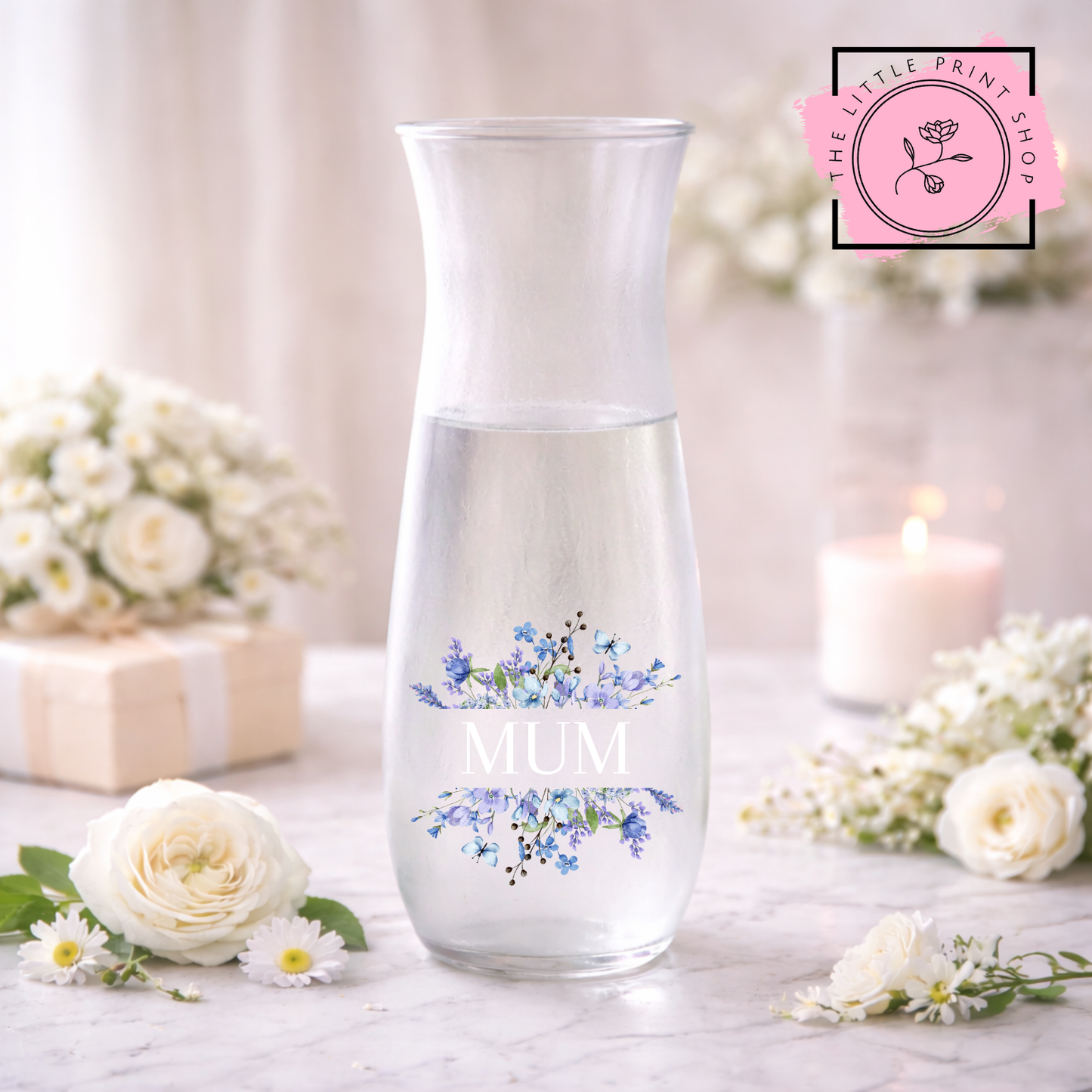 Floral Vase Decal - Mum - UV DTF 4 inch Decals