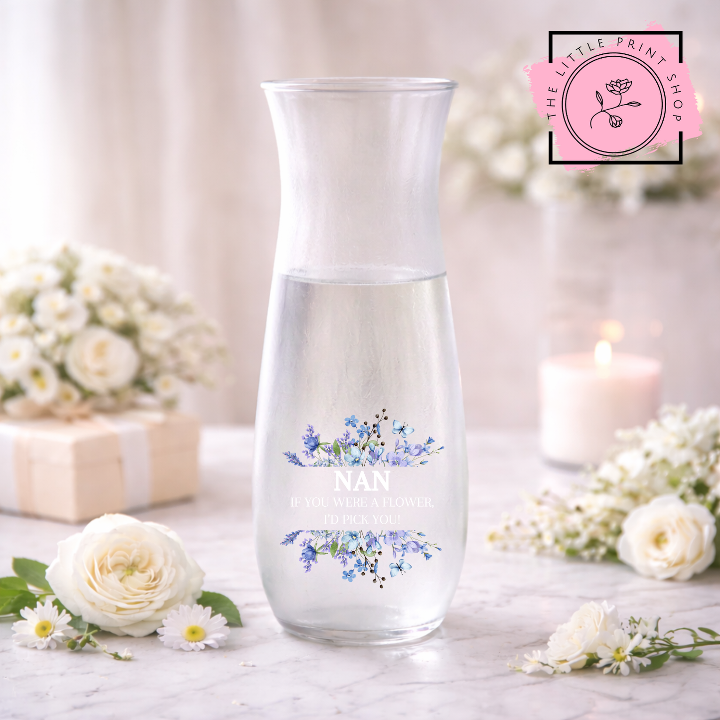 If You Were A .. Floral Vase Decal - Nan - UV DTF 4 inch Decals