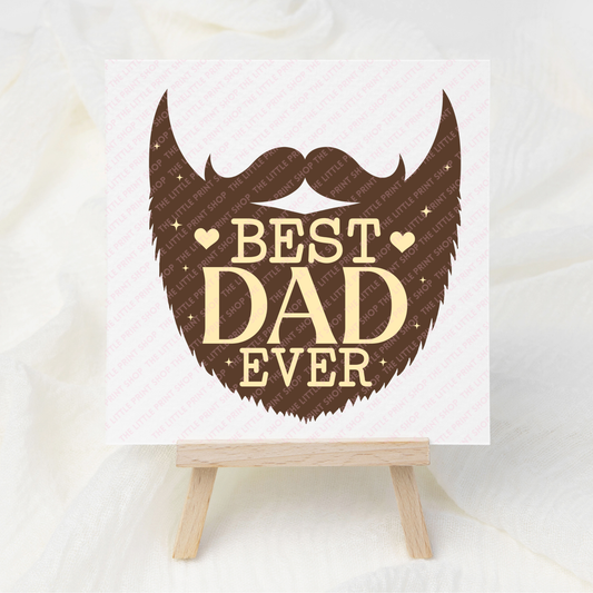 Best Dad Ever - Beard - UV DTF 3 inch Decals