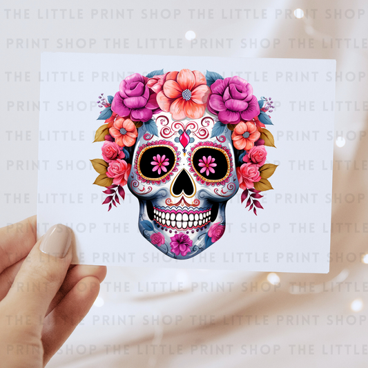 Skull Flowers - DTF Transfer Decal