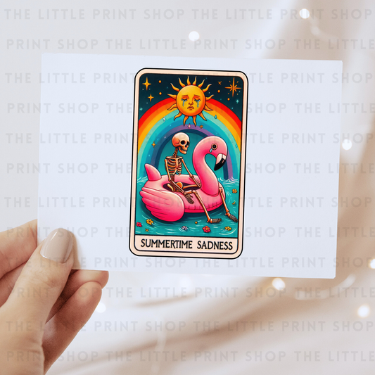 Summer Sadness Tarot Card - DTF Transfer Decal