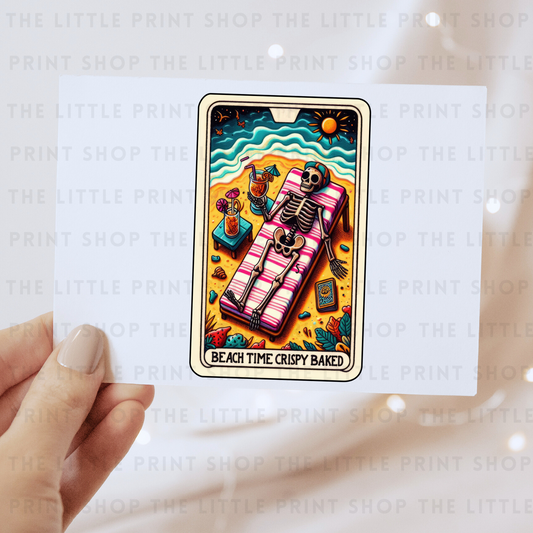 Beach Time Tarot Card - DTF Transfer Decal