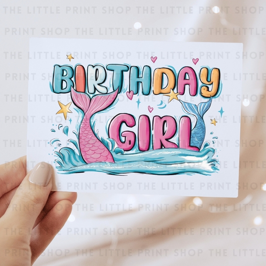 Birthday Girl Mermaid - DTF Transfer Decal