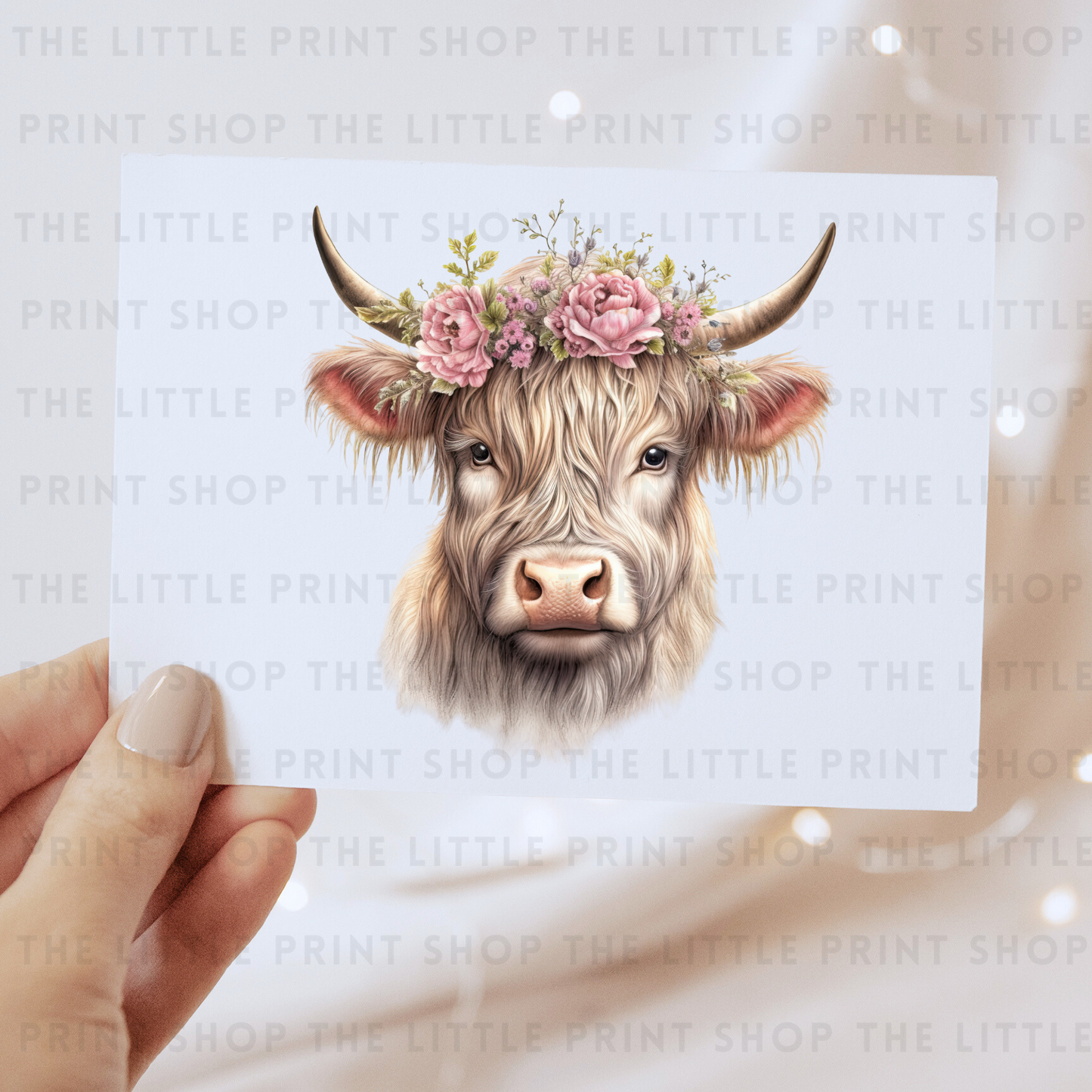 Highland Cow Flower Head - DTF Transfer Decal