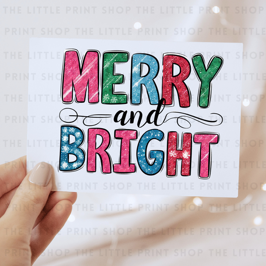 Merry & Bright - DTF Transfer Decal