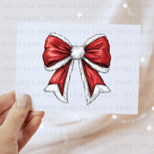 Santa Bow - DTF Transfer Decal