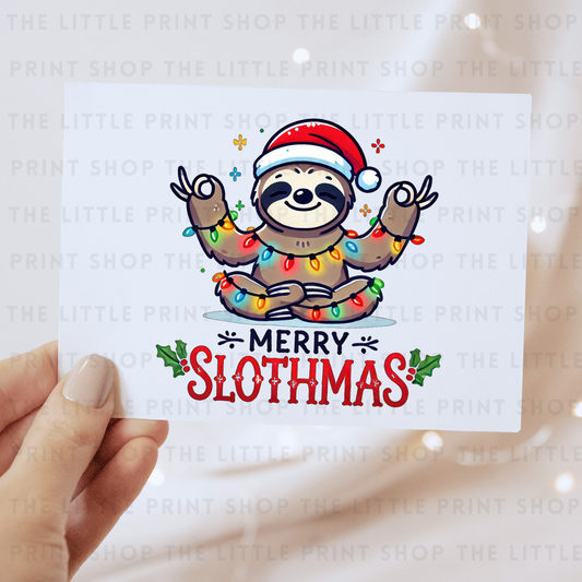 Merry Slothmas - DTF Transfer Decal
