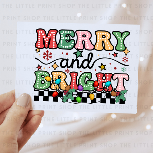 Merry & Bright - DTF Transfer Decal