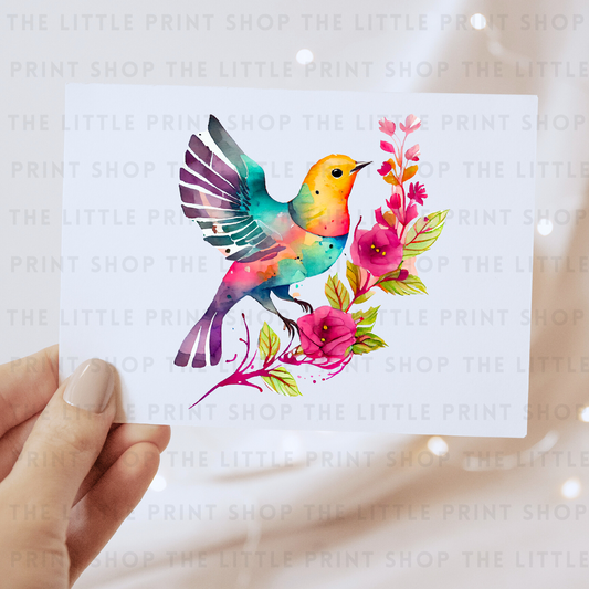 Colourful Bird - DTF Transfer Decal