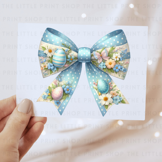 Blue Bow - DTF Transfer Decal
