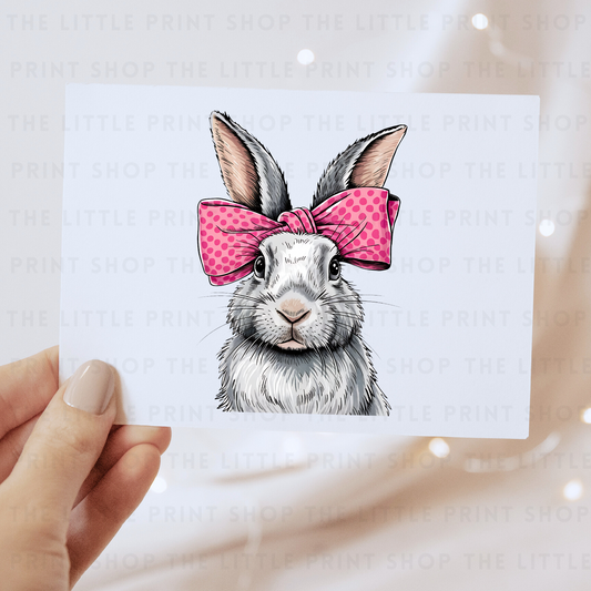 Grey Bunny - DTF Transfer Decal